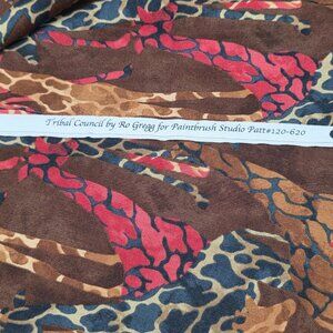 Tribal Council Giraffe African Safari Cotton Fabric Fat Quarter Quilt Fabric